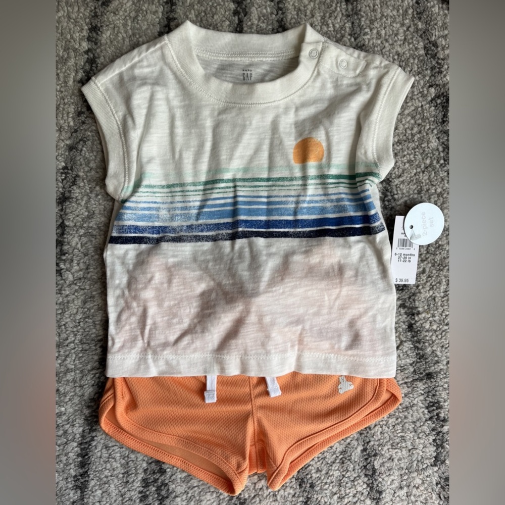 Baby Gap Summer Outfit Set w/Shorts - 6-12m - NWT